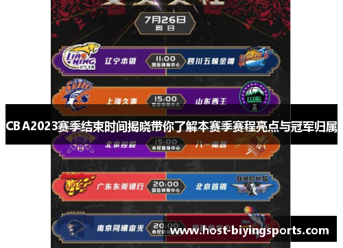 CBA2023赛季结束时间揭晓带你了解本赛季赛程亮点与冠军归属